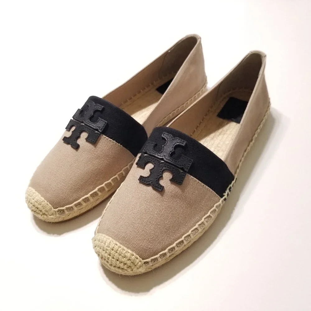 ✨NEW✨ Tory Burch Weston Flat Espadrilles in Natural/Black‎ Size 9.5, 10